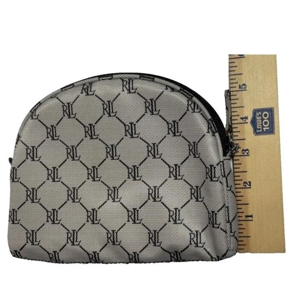 3 Lauren Ralph Lauren Cosmetic Accessory Pouches Bag Logo VTG Gray Diamond